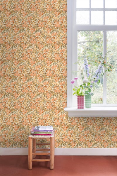 ESTAhome Tapete Blumen Terrakotta - 50 x 900 cm - 131449