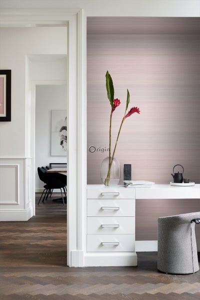 Origin Wallcoverings Tapete Gewebeoptik mit Farbverlauf Altrosa - 53 cm x 10.05 m - 347751