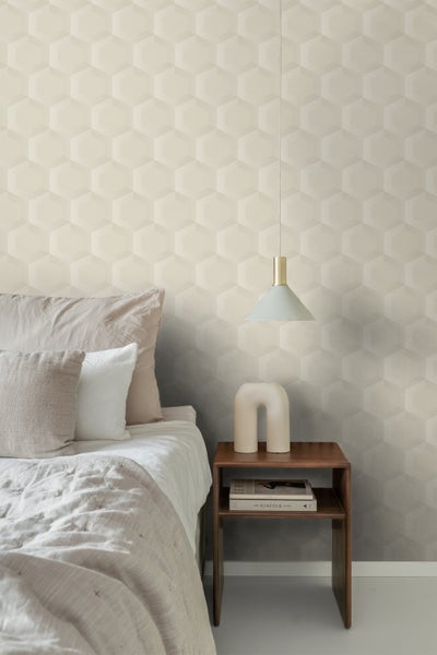 Origin Wallcoverings Tapete 3D Wabenmuster Hellbeige - 53 cm x 10.05 m - 348018