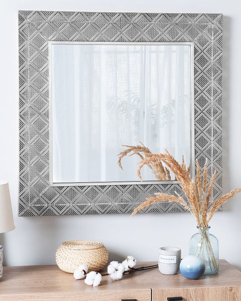 Wandspiegel EVETTES 80 cm 80 cm Metall Silber