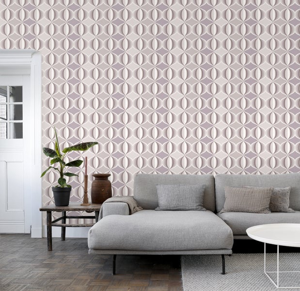 ESTAhome Tapete grafisches Muster Taupe - 53 cm x 10.05 m - 135433