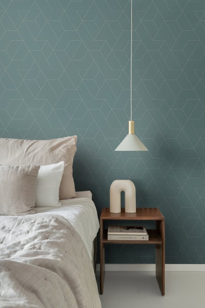 ESTAhome Tapete grafische Linien Graublau - 50 x 900 cm - 139949