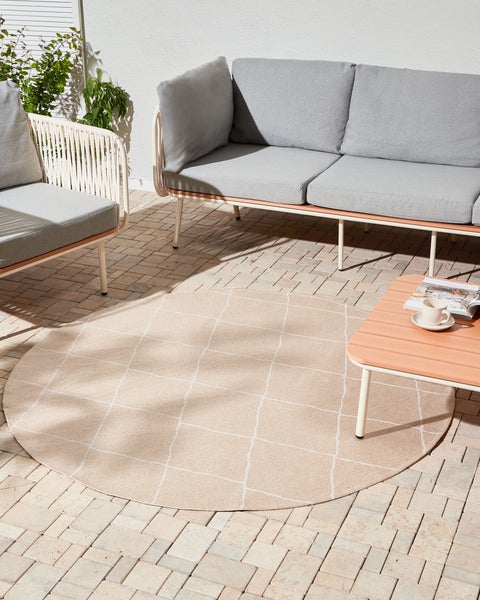 Outdoorteppich GWALIOR Beige ø 160 cm