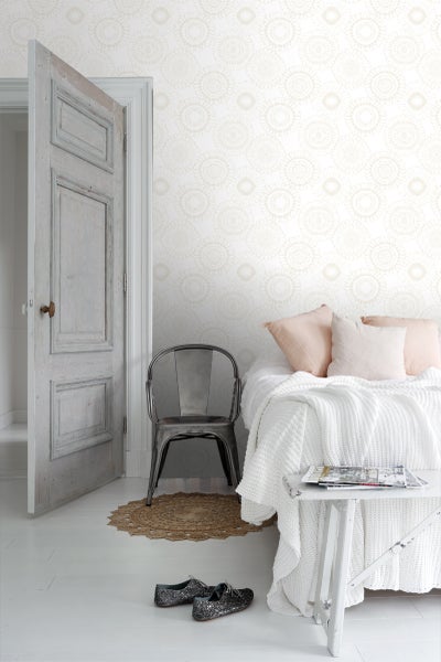 ESTAhome Tapete Blumen Silber und Weiß - 53 cm x 10.05 m - 138910