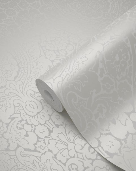 Origin Wallcoverings Tapete Ornamente Blütenweiß - 53 cm x 10.05 m - 345425