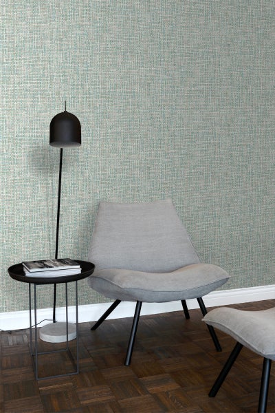ESTAhome Tapete Leinen-Optik Pastell Mintgrün - 53 cm x 10.05 m - 148662