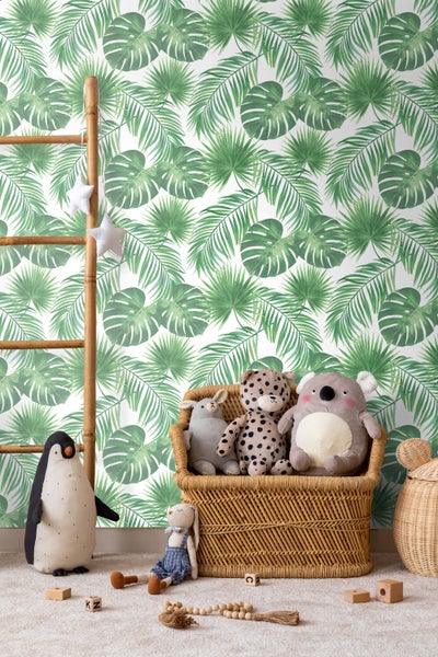 Walls4You Tapete tropische Blätter Grün - 53 cm x 10.05 m - 935311