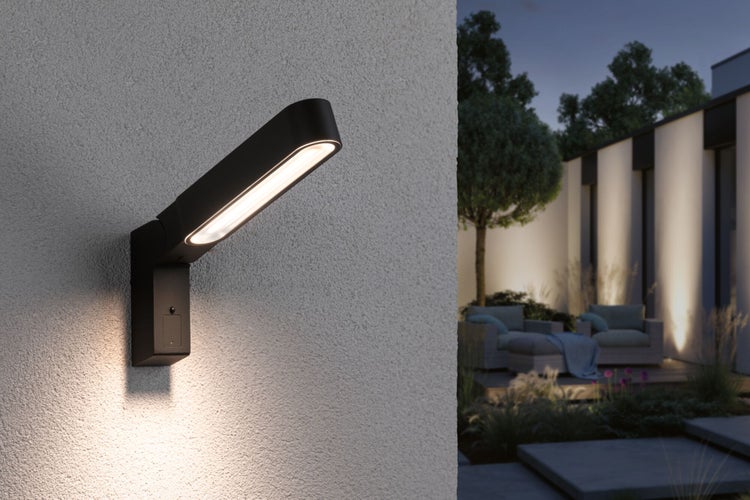House LED Außenwandleuchte Ito Bewegungsmelder Vertikale Ausrichtung IP44 47x301mm 3000K 6W 450lm 230V 65° Anthrazit Metall, Kunststoff