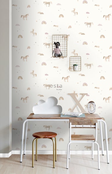 ESTAhome Tapete Einhörner Beige - 50 x 900 cm - 139539