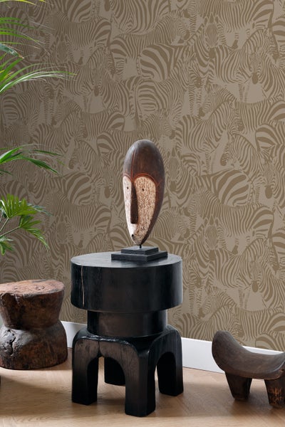 Origin Wallcoverings Tapete Zebras Beigebraun - 50 x 900 cm - 347911