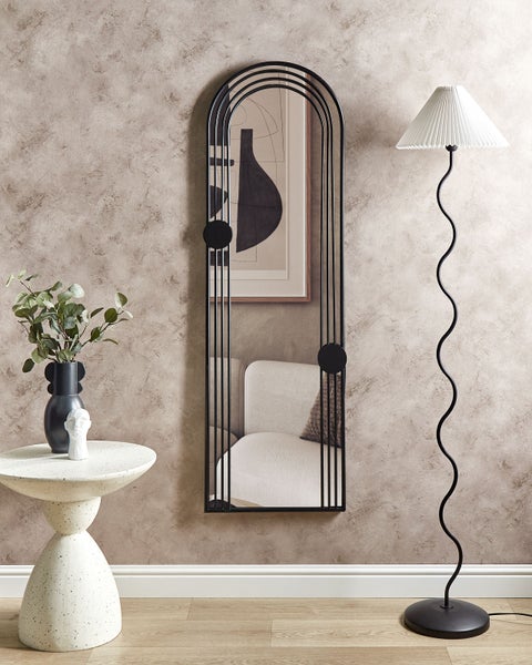 Wandspiegel AJAIN 45 cm 146 cm Metall Schwarz