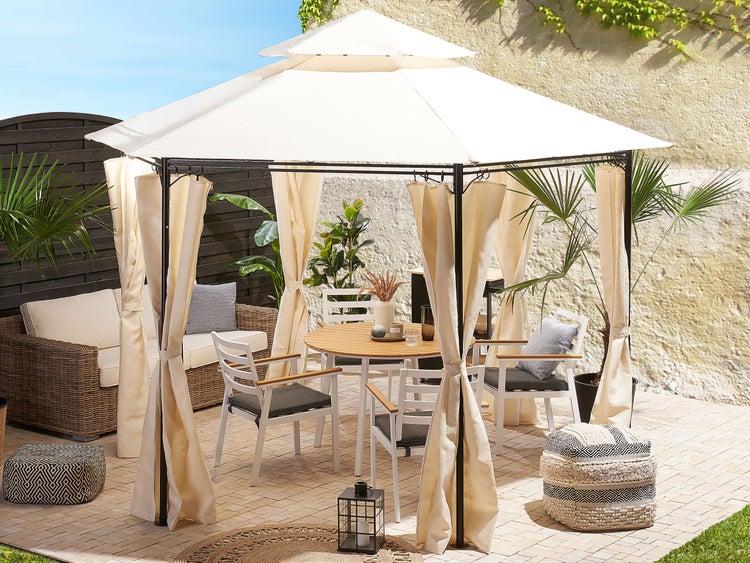 Pavillon PORTEL Metall 350 cm 350 cm Beige