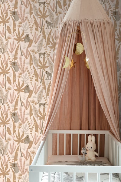 ESTAhome Tapete Affen Terrakottarosa - 50 x 900 cm - 139737
