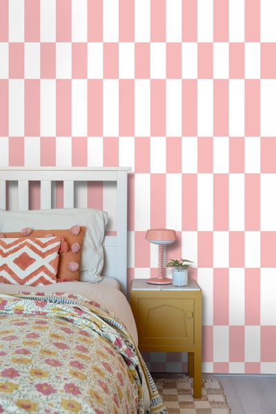ESTAhome Tapete Streifen Rosa und Weiß - 50 x 900 cm - 130918