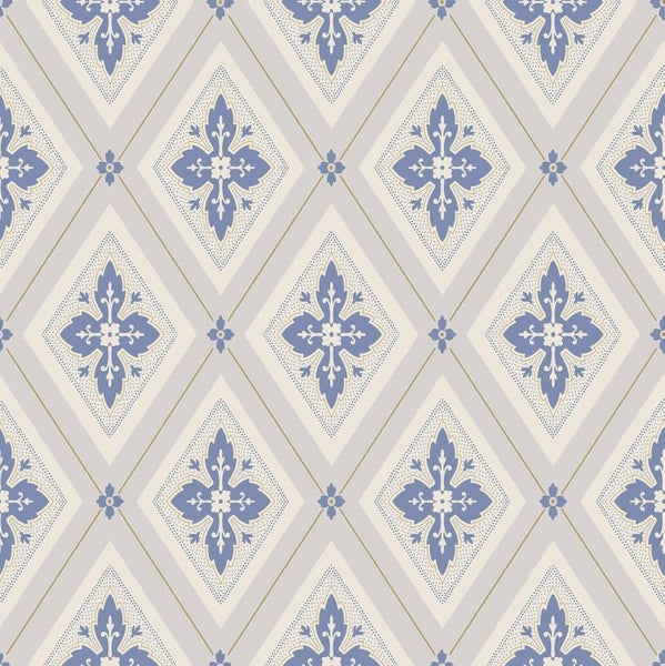 Duro Tapete Fliesenmuster Graublau - 53 cm x 10.05 m - 661184