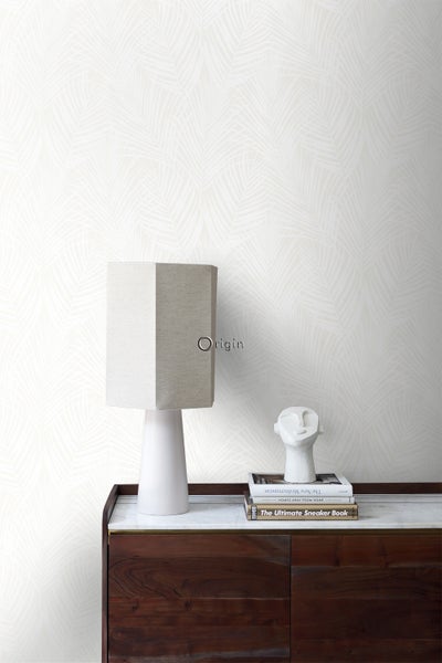 Origin Wallcoverings Tapete Palmenblätter Weiß - 53 cm x 10.05 m - 347741