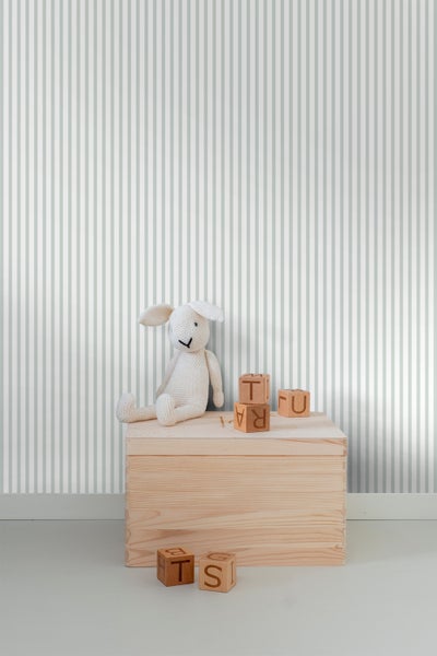 Sanders und Sanders Tapete Streifen Graugrün und Weiß - 53 cm x 10 m - 640312
