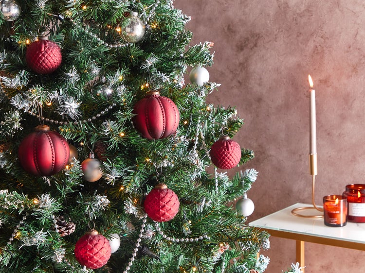 Weihnachtskugel 6er Set ARGENTIN Glas Rot