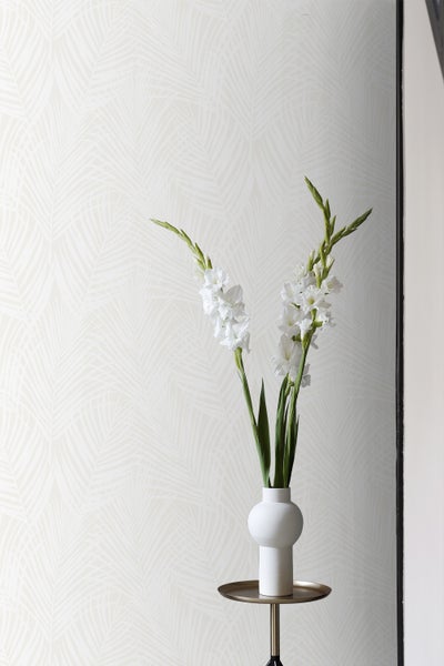 Origin Wallcoverings Tapete Palmenblätter Weiß - 53 cm x 10.05 m - 347741