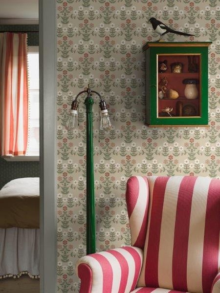Borastapeter Tapete Blumen Beige und Rosa - 53 cm x 10.05 m - 660566