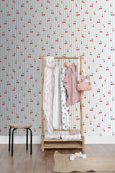 Tapetenrolle mit Kirschmuster, Abmessungen 53 cm x 10,05 m