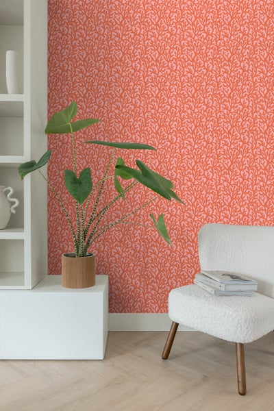 ESTAhome Tapete Koralle Orange und Rosa - 50 x 900 cm - 131015