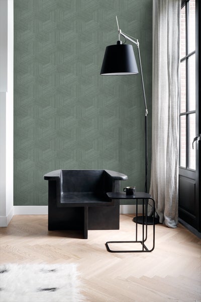Origin Wallcoverings Tapete 3D-Muster Graugrün - 50 x 900 cm - 347944
