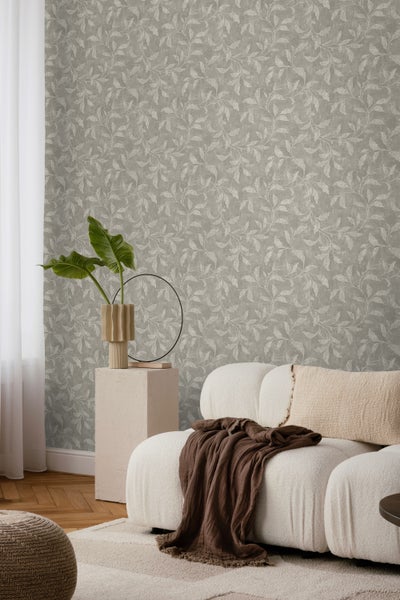 Borastapeter Tapete Blätter Beigebraun - 53 cm x 10.05 m - 660275
