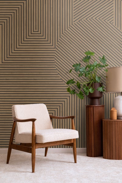 Origin Wallcoverings Fototapete 3D Holzoptik Braun - 300 x 279 cm - 357314