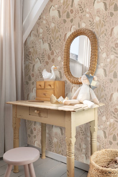 ESTAhome Tapete Einhörner Sandbeige - 53 cm x 10.05 m - 139875