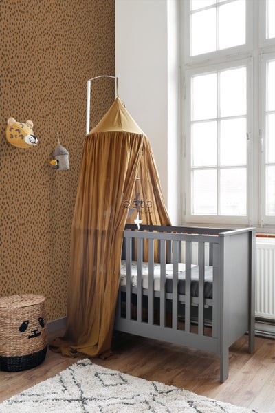 ESTAhome Tapete Punkte Dunkelorange und Schwarz - 53 cm x 10.05 m - 139257