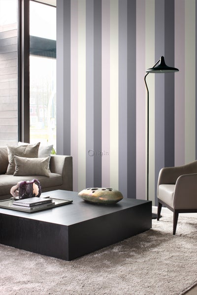 Origin Wallcoverings Tapete Streifen Lila und Violett - 53 cm x 10.05 m - 346517