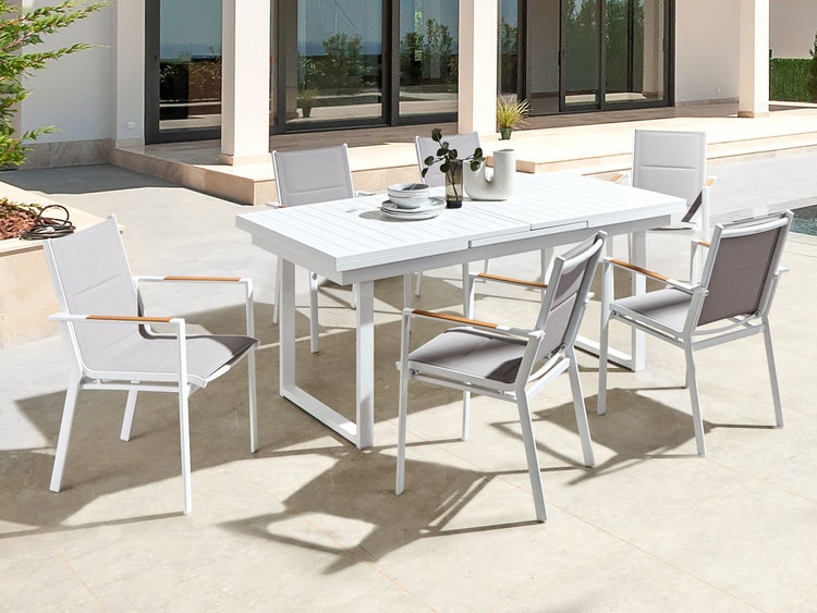 Gartenmöbel Set 6-Sitzer VALCANETTO/BUSSETO Metall Grau