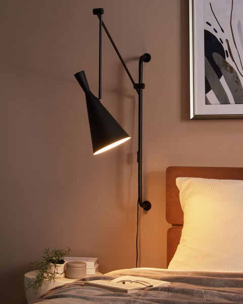 Wandlampe MARISA verstellbar Metall Schwarz