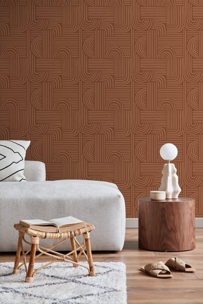 ESTAhome Tapete 3D-Muster Terrakotta - 53 cm x 10.05 m - 139938