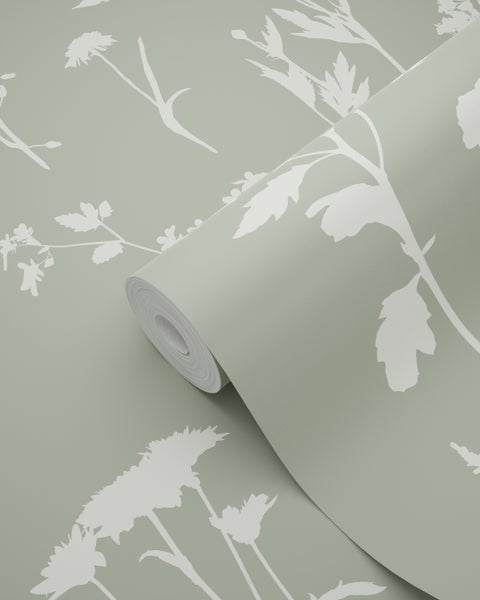 ESTAhome Tapete Feldblumen Jadegrün - 50 x 900 cm - 139395