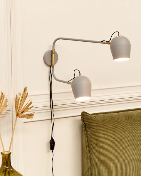 Wandlampe ESTRELLA verstellbar Metall Hellgrau