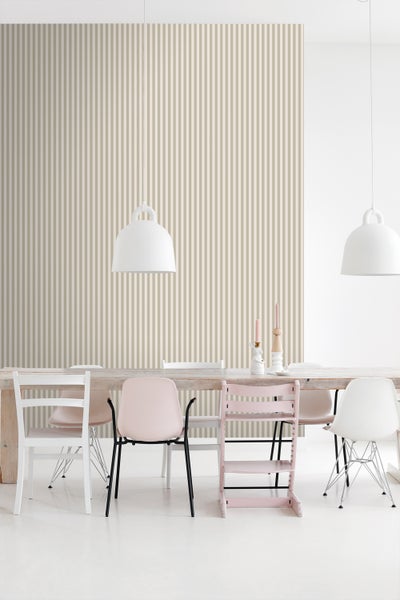 ESTAhome Tapete Streifen Sandbeige - 53 cm x 10.05 m - 130955
