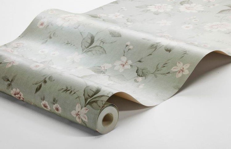 Borastapeter Tapete Blumen Grün - 53 cm x 10.05 m - 660231