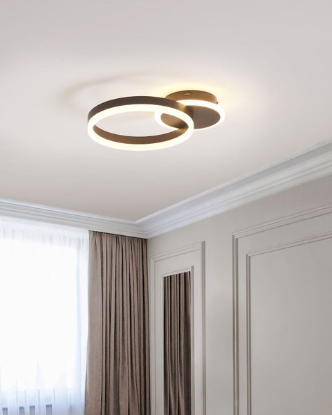 LED Deckenlampe GLYDE Metall Dunkelbraun