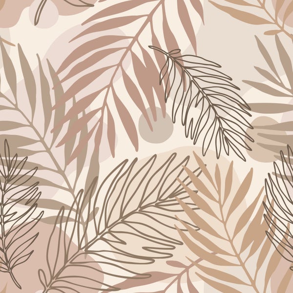 ESTAhome Tapete Blätter Beige - 50 x 900 cm - 139819