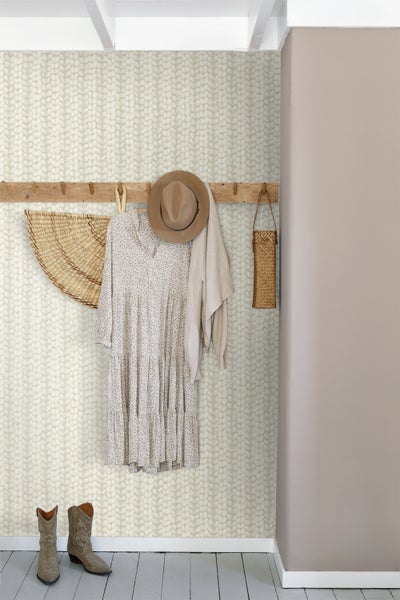 ESTAhome Tapete grob gestricktes Muster Beige - 53 cm x 10.05 m - 148342