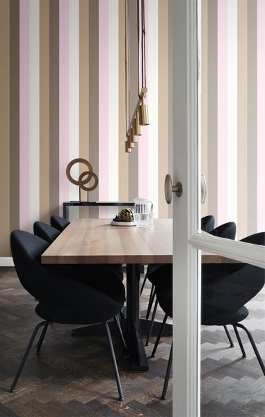 Origin Wallcoverings Tapete Streifen Rosa und Braun - 53 cm x 10.05 m - 346516