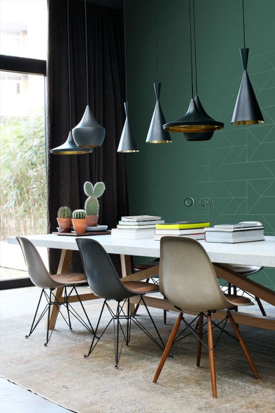 Origin Wallcoverings Tapete grafische Linien Dunkelgrün - 53 cm x 10.05 m - 347724