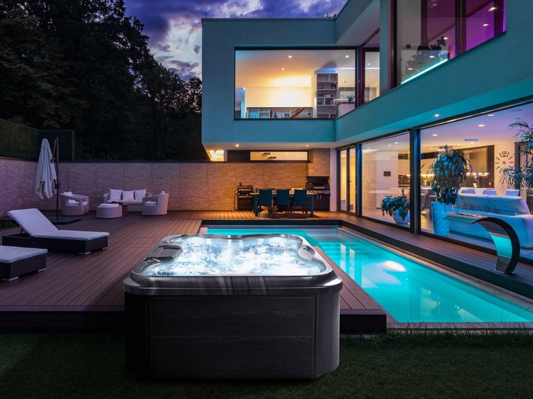 Outdoor Whirlwanne mit LED ARCELIA Grau