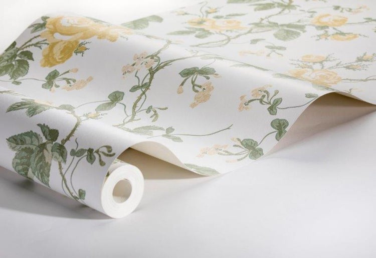 Borastapeter Tapete Rosen Gelb - 53 cm x 10.05 m - 660418