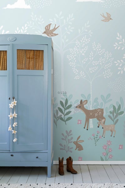 ESTAhome Fototapete Hirsche Blau - 250 x 279 cm - 159262