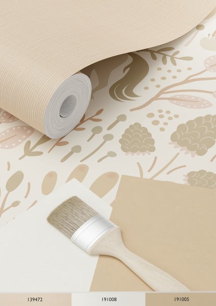 ESTAhome Tapete Einhörner Beige und Terrakottarosa - 53 cm x 10.05 m - 139806