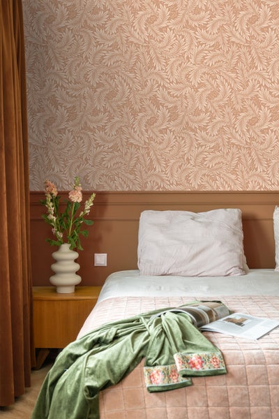 ESTAhome Tapete Blätter Terrakotta - 50 x 900 cm - 131140