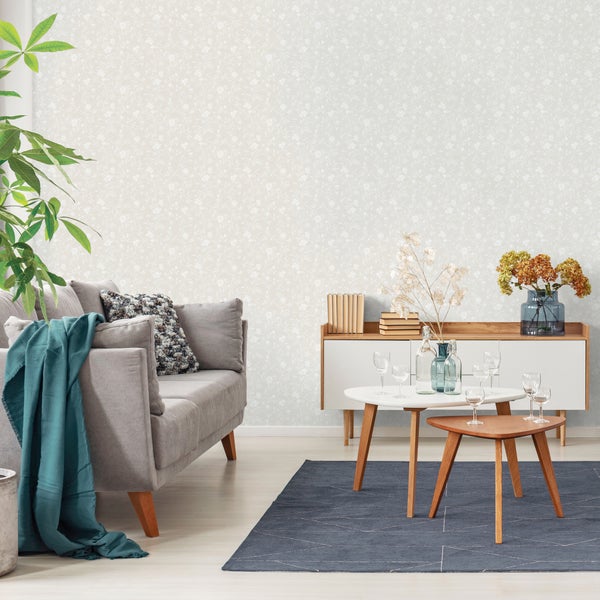 Sanders und Sanders Tapete Blumen Crème-Beige und Weiß - 53 cm x 10 m - 640195